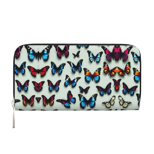 SDFHU Damen-Geldbörse mit Schmetterlings- und Cello-Druck, trendig, reisefreundlich, 20 x 8 cm, lässige Clutch-Geldbörse, Geschenk für Damen, Schwarz, Einheitsgröße, Kunst von SDFHU