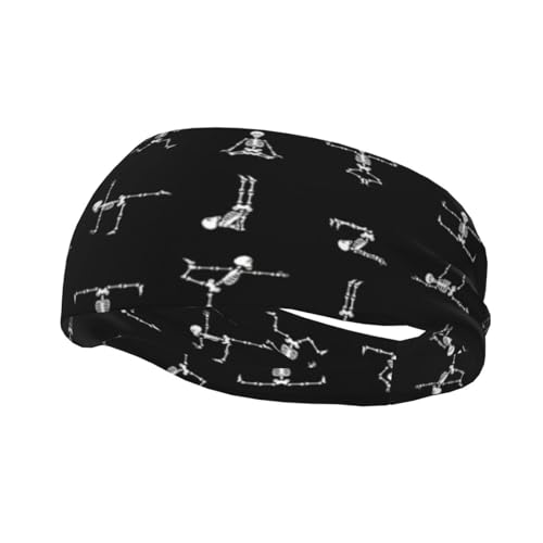 Totenkopf-Yoga-Druck, Unisex, Sport-Schweißband, Sport-Stirnband, feuchtigkeitsableitendes Stirnband für Laufen, Yoga von SDFHU