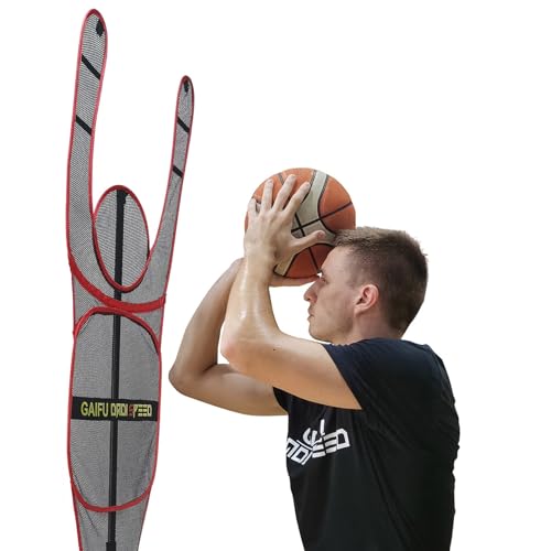 SDFVSDF Basketball Dummy Tragbarer Basketball-Verteidiger, Hands-Up-Design-Schusstrainer-Mannequin, Höhenverstellbare Schieß-/ Dribbling-/ Pass-Übungspuppe (Color : Red, Size : 1PC) von SDFVSDF