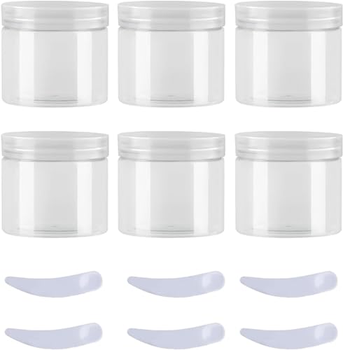 SDGBCXD, Packung mit 6, 100 ml blauen Kunststoff-Cremegläsern, Kosmetiktöpfen mit transparenten Deckeln, Behältern for Toilettenartikel ，Kosmetiktiegel(Transparent,50ml) von SDGBCXD