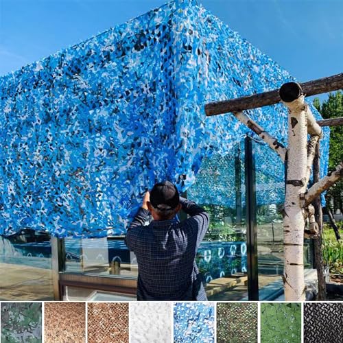 SDLLG 2023 Verdicktes 210D Camouflage Netz Tarnnetz Sonnensegel 2x2m -Blau Sonnenschutznetze Partydekoration Autoplanen Camping Tarnung Sonnenschutz Netz Sichtschutznetz von SDLLG