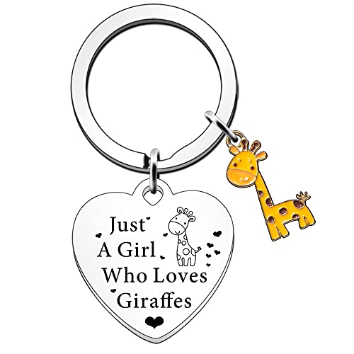 SDOFY Giraffe Geschenke für Frauen Mädchen Giraffe Schlüsselanhänger Schlüsselanhänger Giraffe Liebhaber Geschenk Just a Girl Who Loves Giraffes von SDOFY