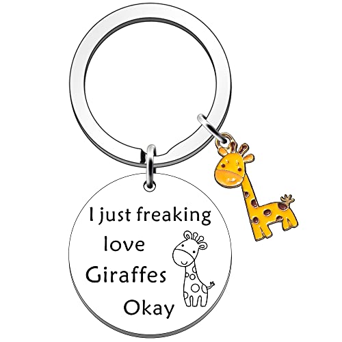 SDOFY Giraffen-Schlüsselanhänger, Giraffen-Liebhaber, Geschenk, Giraffen-Anhänger für Damen, Herren, Mädchen, Geburtstagsgeschenk, "I Just Freaking Love", Giraffen-Schlüsselanhänger SDOFY Giraffen-Schlüsselanhänger, Giraffen-Liebhaber, Geschenk, Giraffen-Anhänger für Damen, Herren, Mädchen, Geburtstagsgeschenk, "I Just Freaking Love", Giraffen-Schlüsselanhänger von SDOFY