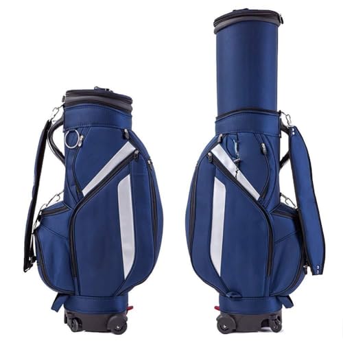 Golfschläger-Cart-Taschen for Herren, Golf-Transport-Cart-Tasche mit eingebauten Universalrädern/Griff/Bremse, schwere Tragetasche mit multifunktionalen, ausziehbaren Golfschläger-Taschenhüllen(Blue) von SDTOOP