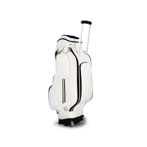 Golftasche for Männer und Frauen, tragbare einziehbare Golftasche mit 4 Rädern, 8-Wege-Unterteilung, leicht zu tragen und zu Reisen(White) von SDTOOP