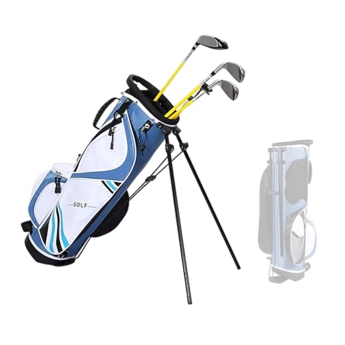 SDTOOP Kinder-Golftasche for Jungen und Mädchen, tragbare, leichte Golf-Standtasche mit doppeltem Schultergurt, Junior-Golf-Cart-Tasche(Blue,Ages 13-16) von SDTOOP