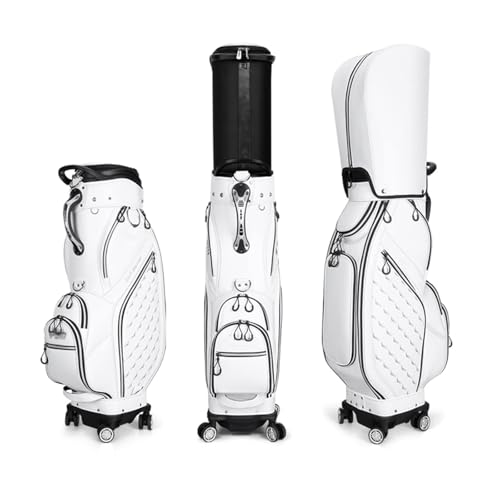 Outdoor-Golfwagentasche Hochwertige wasserdichte Golf-Standtasche mit 4 Rädern Tragbare Reise-Golfschlägertaschen aus Mikrofaserleder von SDTOOP