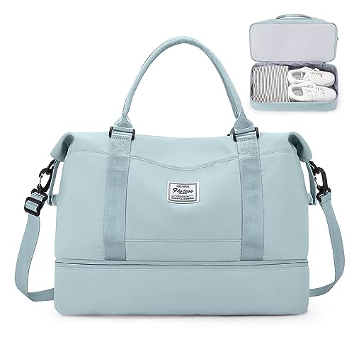 Reisetasche Damen 45x36x20 Easyjet Handgepäck Tasche Sporttasche Weekender Bag Schwimmtasche Wasserdicht Travel Bag Duffle Bag Fitnesstasche Trainingstasche Krankenhaustasche mit Schuhfach,G6-Hellblau Reisetasche Damen 45x36x20 Easyjet Handgepäck Tasche Sporttasche Weekender Bag Schwimmtasche Wasserdicht Travel Bag Duffle Bag Fitnesstasche Trainingstasche Krankenhaustasche mit Schuhfach,G6-Hellblau von SEAFEW