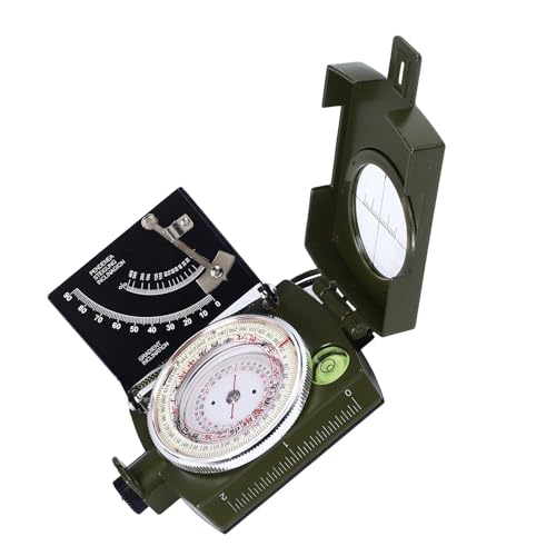 Multifunktionaler Kartenkompass aus Aluminiumlegierung, Tragbares Design, Multifunktionaler Kompass für das Überleben Im Freien, Sichtkompass mit Neigungsmesser für Camping, von SEAFRONT
