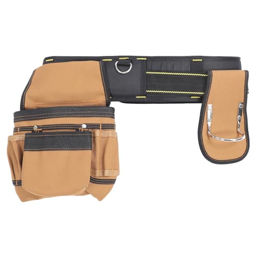 Verstellbarer Taillen-Werkzeuggürtel mit 12 Taschen, Abnehmbarer Tasche, Hammerhalter für Bequemes Tragen und Geräumige Aufbewahrung von SEAFRONT