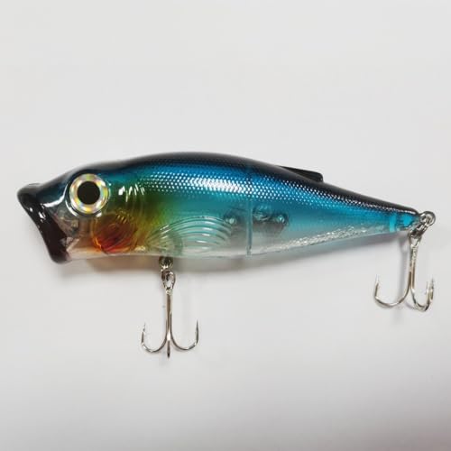 SEASKY Popper Köder, Süßwasserköder, schwimmend, harter Köder, 28,3 g, Barsch, Zander, Hecht, Lachs (09) von SEASKY