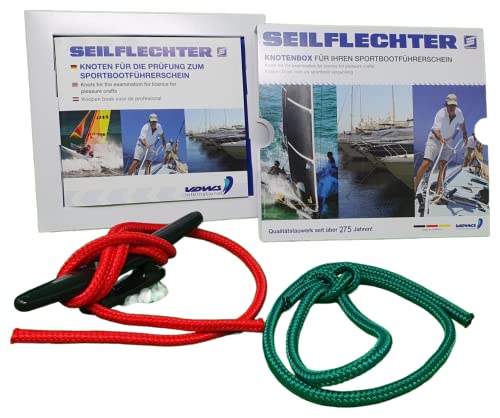 Seilflechter - KNOTENBOX für Sportbootführerschein SBF | Knoten Übungsset für alle prüfungsrelevante Knoten | Vorbereitung für Sportbootführerschein Binnen See | Knoten Lernen für Segler von Seilflechter