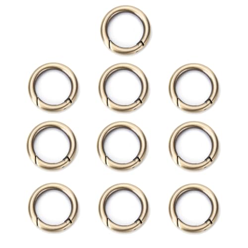 10Stück Bronze, 28mm runde Metallfeder O Ringe, Zinklegierung Karabinerhaken Schlüssel für Handtaschen, Schlüsselanhänger, Handwerk DIY, Schlüssel, langlebig und einfach zu bedienen Haken Clips von SEIWEI