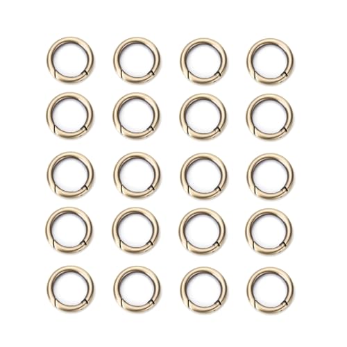 20Stück Bronze, 28mm runde Metallfeder O Ringe, Zinklegierung Karabinerhaken Schlüssel für Handtaschen, Schlüsselanhänger, Handwerk DIY, Schlüssel, langlebig und einfach zu bedienen Haken Clips von SEIWEI