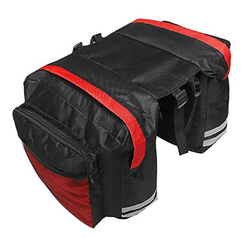 Doppelte Gepäckträgertasche, wasserdicht, für Rücksitz, Zubehör, multifunktional, für Damen und Herren, Fahrradtasche zum Reiten (rot) von SEIWEI