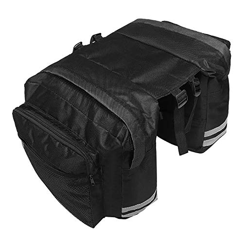 Doppelte Gepäckträgertasche, wasserdicht, für den Rücksitz, Zubehör, multifunktional, Fahrradtasche, für Damen und Herren, Schwarz von SEIWEI