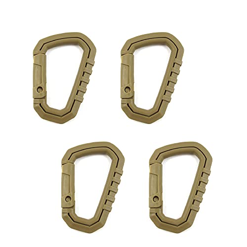 SEIWEI Karabinerhaken, 4 Stück, Kunststoff, D-Ring, taktische Karabiner-Clips, hängende Schnalle, Schlüsselanhänger für Rucksack, Camping, Wandern, Braun SEIWEI Karabinerhaken, 4 Stück, Kunststoff, D-Ring, taktische Karabiner-Clips, hängende Schnalle, Schlüsselanhänger für Rucksack, Camping, Wandern, Braun von SEIWEI