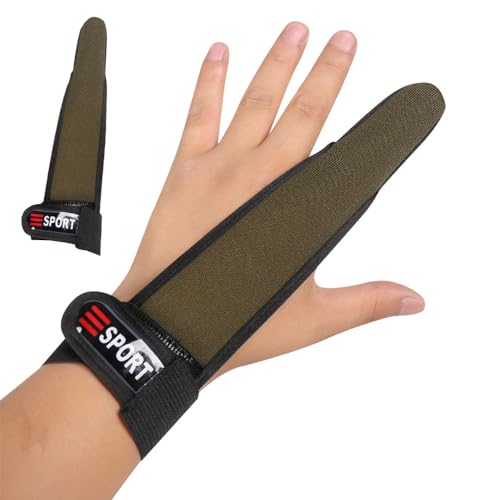 SEIWEI 2 Stück Militärgrün Anti-Rutsch-Angelhandschuhe mit einem Finger, verstellbare Schutzhandschuhe mit einem Finger und Gummiband zum Angeln im Freien von SEIWEI