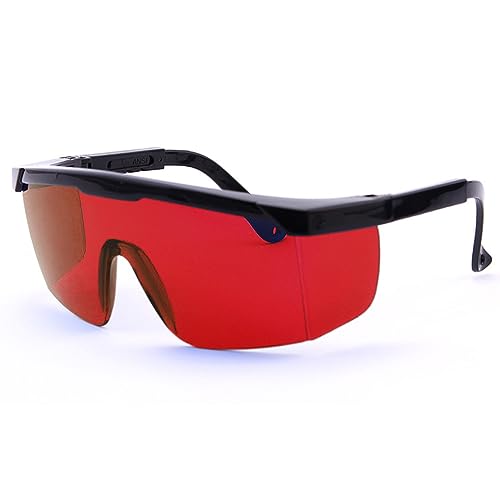 Schutzbrille für Laser, 190 nm - 540 nm OD 5+, Lasergravierer, Schutzbrille, Augenschutzbrille für die Arbeit [Rot] von SEIWEI