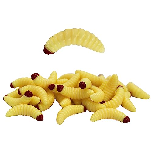 Silikon Maden Wurm Angelköder - 50 STK x 2cm Weiches Künstlicher Brotwürmer Schwimmen Köder Angeln Zubehör für Forelle Barbe Silikon Maden Wurm Angelköder - 50 STK x 2cm Weiches Künstlicher Brotwürmer Schwimmen Köder Angeln Zubehör für Forelle Barbe von SEIWEI