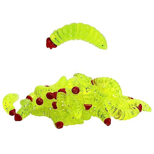 Silikon Maden Wurm Angelköder - 50 STK x 2cm Weiches Künstlicher Brotwürmer Schwimmen Köder Angeln Zubehör für Forelle Barbe Silikon Maden Wurm Angelköder - 50 STK x 2cm Weiches Künstlicher Brotwürmer Schwimmen Köder Angeln Zubehör für Forelle Barbe von SEIWEI