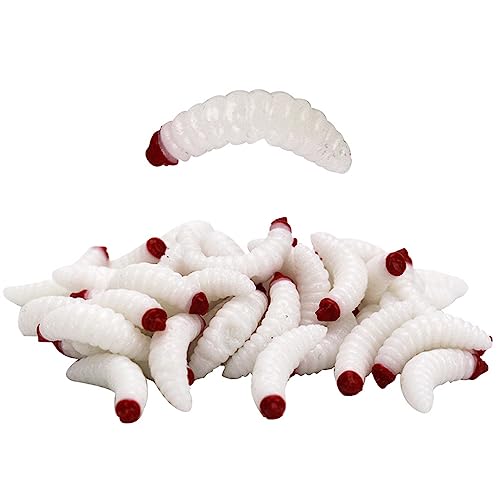 Silikon Maden Wurm Angelköder - 50 STK x 2cm Weiches Künstlicher Brotwürmer Schwimmen Köder Angeln Zubehör für Forelle Barbe Silikon Maden Wurm Angelköder - 50 STK x 2cm Weiches Künstlicher Brotwürmer Schwimmen Köder Angeln Zubehör für Forelle Barbe von SEIWEI