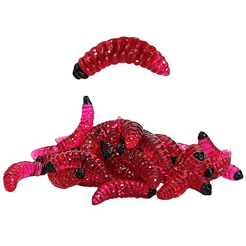 Silikon Maden Wurm Angelköder - 50 STK x 2cm Weiches Künstlicher Brotwürmer Schwimmen Köder Angeln Zubehör für Forelle Barbe Silikon Maden Wurm Angelköder - 50 STK x 2cm Weiches Künstlicher Brotwürmer Schwimmen Köder Angeln Zubehör für Forelle Barbe von SEIWEI
