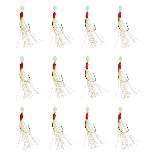 Vorgebundene Meeresangel-Vorfächer, 30 Stück, Makrelenfeder-Vorfächer, Haken, Angelfedern, Seefeder-Köder-Angelgeräte, Seeboot-Strand-Pier-Köder-Angelgeräte für Makrele, Hering, Barsch, Kabeljau von SEIWEI