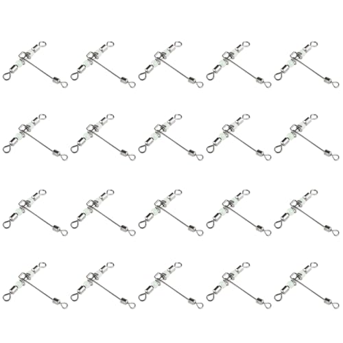 Weiß 1/0x1#, Premium Angeln Swivel Snaps Kit mit Kugellager Dreifach-Wirbel Connector Clips und Perlen, komplette Angeln Zubehör Set von SEIWEI