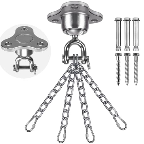 SELEWARE Schwerer Boxsackhalterung, Boxsack, Deckenhalterung, geräuschloser Ball, Drehgelenk für Boxen, Muay, Thai-Training SELEWARE Schwerer Boxsackhalterung, Boxsack, Deckenhalterung, geräuschloser Ball, Drehgelenk für Boxen, Muay, Thai-Training von SELEWARE