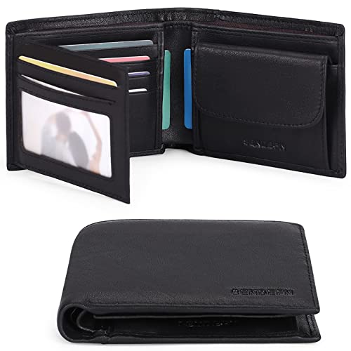SENDEFN Geldbörse Herren mit RFID Schutz, Herren Geldbeutel Querformat Bifold Echtleder Portemonnaie mit 10 Karten Fach, Kleingeldfach SENDEFN Geldbörse Herren mit RFID Schutz, Herren Geldbeutel Querformat Bifold Echtleder Portemonnaie mit 10 Karten Fach, Kleingeldfach von SENDEFN