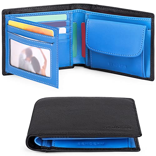 SENDEFN Echtleder Geldbörse Herren mit RFID Schutz I Großes Portemonnaie Herren Querformat Schwarz I Triffold Geldbeutel für Männer I Brieftasche Wallet Portmonee mit 8 Kartenfächer SENDEFN Echtleder Geldbörse Herren mit RFID Schutz I Großes Portemonnaie Herren Querformat Schwarz I Triffold Geldbeutel für Männer I Brieftasche Wallet Portmonee mit 8 Kartenfächer von SENDEFN
