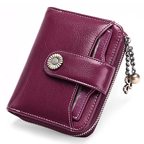 SENDEFN Geldbörse Damen Klein,Geldbeutel Frauen Echtes Leder,mit Münzfach Kleines Zipper Brieftasche Kartenhalter mit RFID Blocker (Ae-Dunkellila) SENDEFN Geldbörse Damen Klein,Geldbeutel Frauen Echtes Leder,mit Münzfach Kleines Zipper Brieftasche Kartenhalter mit RFID Blocker (Ae-Dunkellila) von SENDEFN