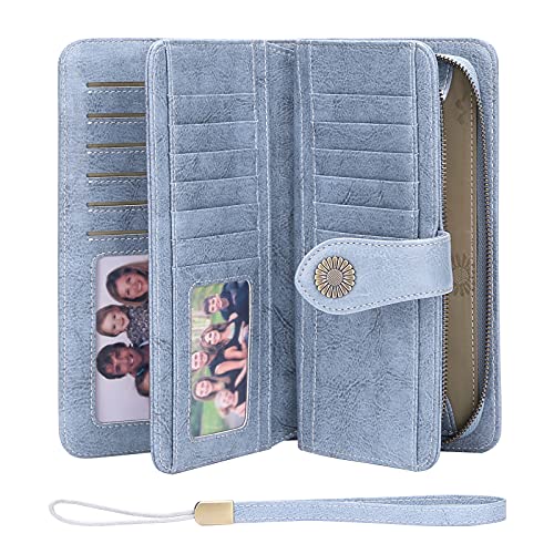 SENDEFN Geldbörse Damen Leder Portmonee Gross Frauen Clutch RFID Schutz Blocking große Kapazität Lang Geldbeutel mit 24 Kartenfächer und Portemonnaie Abnehmbare Handschlaufe SENDEFN Geldbörse Damen Leder Portmonee Gross Frauen Clutch RFID Schutz Blocking große Kapazität Lang Geldbeutel mit 24 Kartenfächer und Portemonnaie Abnehmbare Handschlaufe von SENDEFN