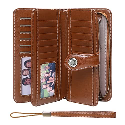 SENDEFN Geldbörse Damen Leder Portmonee Gross Frauen Clutch RFID Schutz Blocking große Kapazität Lang Geldbeutel mit 24 Kartenfächer und Portemonnaie Abnehmbare Handschlaufe SENDEFN Geldbörse Damen Leder Portmonee Gross Frauen Clutch RFID Schutz Blocking große Kapazität Lang Geldbeutel mit 24 Kartenfächer und Portemonnaie Abnehmbare Handschlaufe von SENDEFN