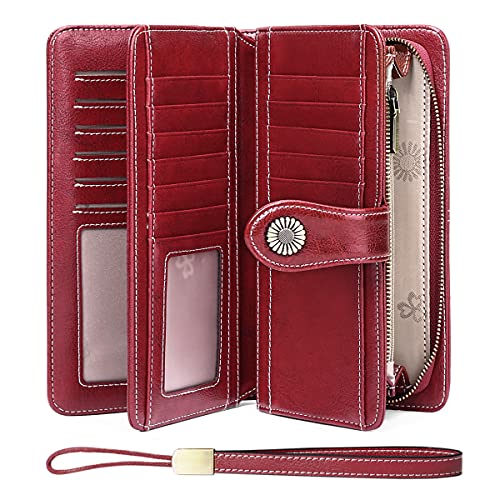 SENDEFN Geldbörse Damen Leder Portmonee Gross Frauen Clutch RFID Schutz Blocking große Kapazität Lang Geldbeutel mit 24 Kartenfächer und Portemonnaie Abnehmbare Handschlaufe SENDEFN Geldbörse Damen Leder Portmonee Gross Frauen Clutch RFID Schutz Blocking große Kapazität Lang Geldbeutel mit 24 Kartenfächer und Portemonnaie Abnehmbare Handschlaufe von SENDEFN