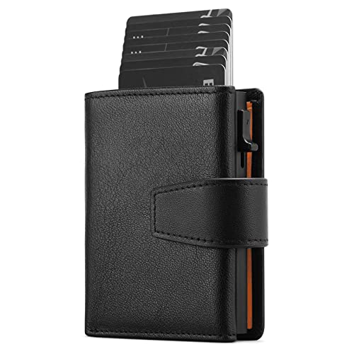 SENDEFN Kartenetui mit Münzfach | Geldbörse Herren RFID Schutz | Geldbeutel aus echtem Leder | Mini Portemonnaie Herren Slim Wallet | Pop-up Kartenhalter | Clip aus Aluminium SENDEFN Kartenetui mit Münzfach | Geldbörse Herren RFID Schutz | Geldbeutel aus echtem Leder | Mini Portemonnaie Herren Slim Wallet | Pop-up Kartenhalter | Clip aus Aluminium von SENDEFN