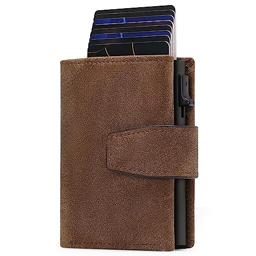 SENDEFN Kartenetui mit Münzfach | Geldbörse Herren RFID Schutz | Geldbeutel aus echtem Leder | Mini Portemonnaie Herren Slim Wallet | Pop-up Kartenhalter | Clip aus Aluminium SENDEFN Kartenetui mit Münzfach | Geldbörse Herren RFID Schutz | Geldbeutel aus echtem Leder | Mini Portemonnaie Herren Slim Wallet | Pop-up Kartenhalter | Clip aus Aluminium von SENDEFN