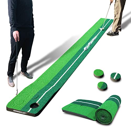 SENSECLUB Golf Pong Putting-Spiel, Putting Green Indoor Golf Putting Game Set, Hinterhof Golf Party Spiel – Inklusive 8,5x1 Golf Putting Matte von SENSECLUB