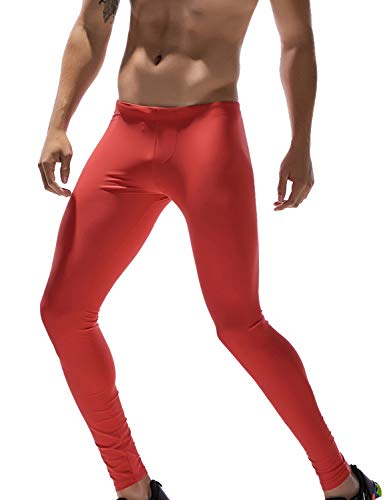 TAUWELL Herren Fitness Hose Shorts Compression Leggings (6145 Rot XL(86-91cm)) von SEOBEAN