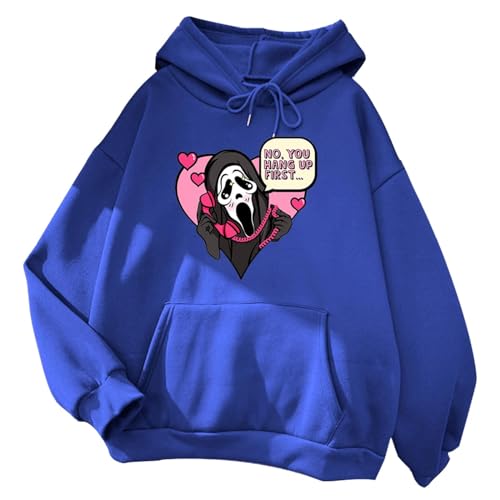 Autumn and Winter Halloween Hoodie No You Hang Up Scream Winter Unisex Pullover Frühling/Herbst Sweatshirt Vintage Harajuku Tops(S-3XL)(9,S) von SERLA