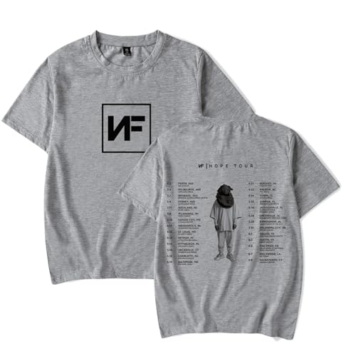 Rapper Nf Hope Hip-Hop T-Shirt 2D Gedruckt Unisex Casual Lose Kurzarm T-Shirt (Schwarz, S) (Color : 4, Size : M) von SERLA