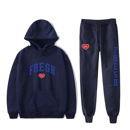 Sturniolo Triplets Merch Hoodie Sets, Fresh Letter Print Hoodie, Frauen Und Männer, Hosen, Zweiteiliges Set, Sweatshirts Und Sweatpants (XS-3XL) (Color : 2, Size : M) von SERLA