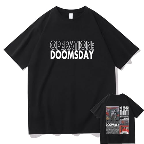 Summer MF Doom Merch Tshirt Unisex, Hip Hop Kurzarm T-Shirt Männer Frauen Streetwear Harajuku Tops (Color : 1, Size : M) von SERLA