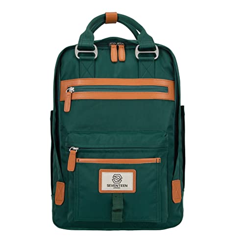 SEVENTEEN LONDON – Moderner, einfacher und unisex ‘Wimbledon’ Rucksack in smaragdgrün mit einem klassischen Design im Skandi-Stil – perfekt für 13-Zoll-Laptops von SEVENTEEN LONDON