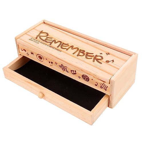 SEWOART Kasten Feder mäppchen aus Holz Bleistiftbehälter mattiertes Federmäppchen Markierungshalter Kinder federmäppchen schreibwaren Organizer Stift-Organizer Make-up-Pinseletui von SEWOART