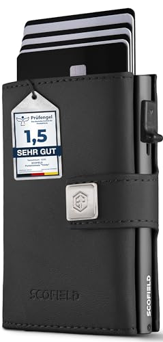 SF SCOFIELD Trinity Slim Wallet mit Münzfach I Premium Kreditkartenetui Herren für 10-12 Karten I RFID - Schutz I Wallets for Men I Smart Wallet von SF SCOFIELD