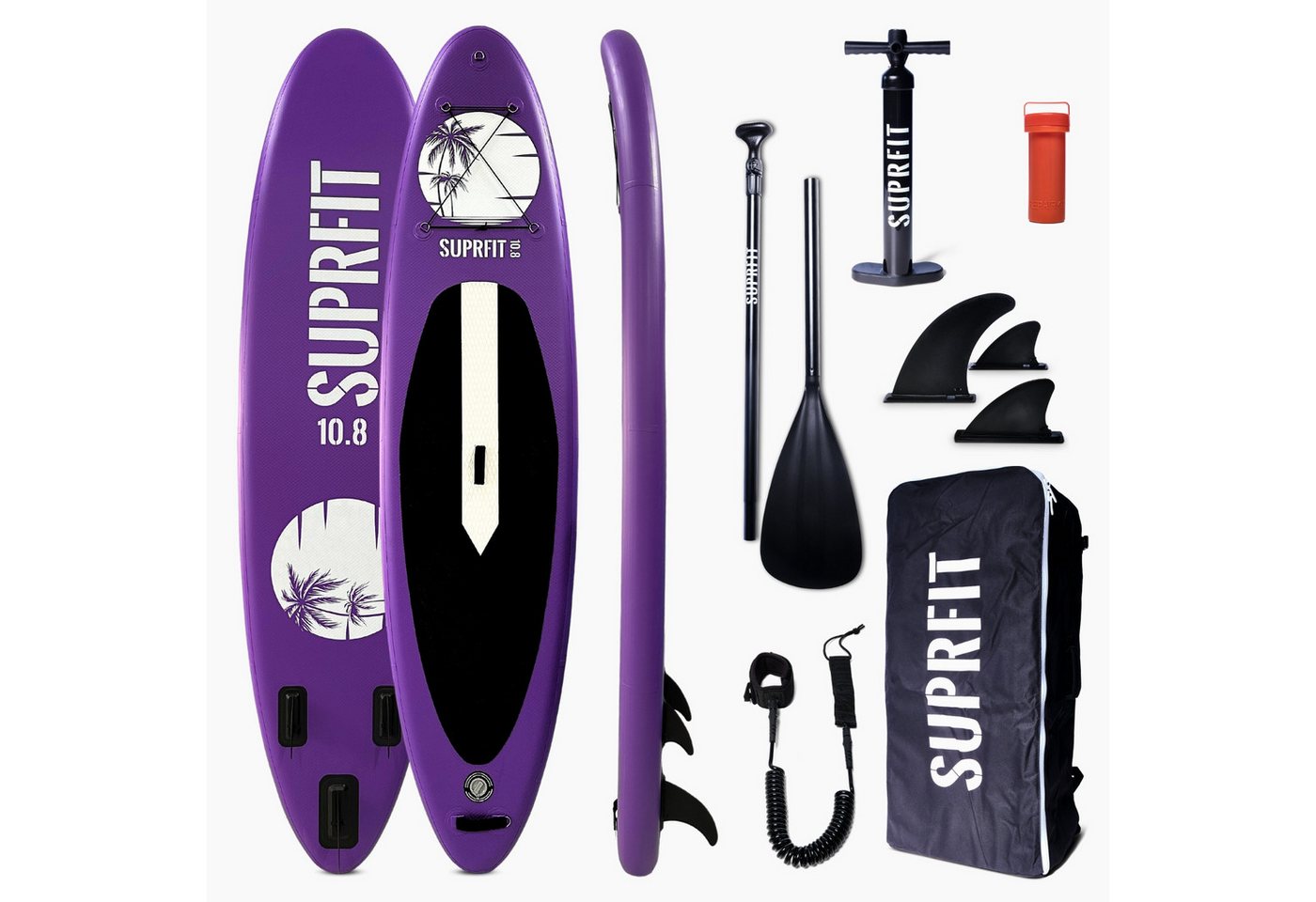 SF SUPRFIT SUP-Board Stand-Up-Paddling Board Halia Purple, Touring, SUP Board, Rucksack, Paddel, Luftpumpe, Leash, 3 Finnen, Reparatur Set von SF SUPRFIT