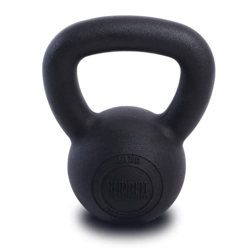 SUPRFIT - Econ Professional Kettlebell 6Kg - Pulverbeschichtete Kugelhantel aus massivem Gusseisen für Fitness, Crossfit & Krafttraining - Schwarze Kettlebells Hantel für Home Gym und Fitnessstudios von SF SUPRFIT