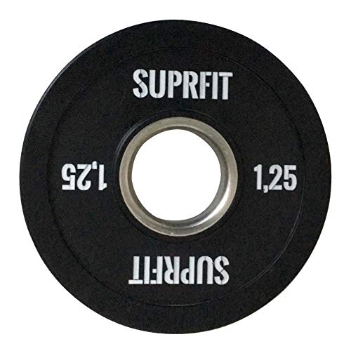 Suprfit Mini PU Bumper Plates - gummierte Hantelscheibe für Techniktraining mit der Hantelstange, Gewicht: 1 x 1,25 kg, Stahlring mit 50 mm Durchmesser, Farbe: Schwarz Suprfit Mini PU Bumper Plates - gummierte Hantelscheibe für Techniktraining mit der Hantelstange, Gewicht: 1 x 1,25 kg, Stahlring mit 50 mm Durchmesser, Farbe: Schwarz von Suprfit